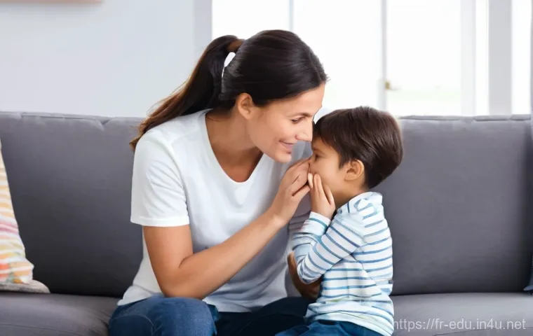 아동 심리 교육 - **Prompt 1: Active Listening and Emotional Validation**
    "A heartwarming scene depicting a caring...