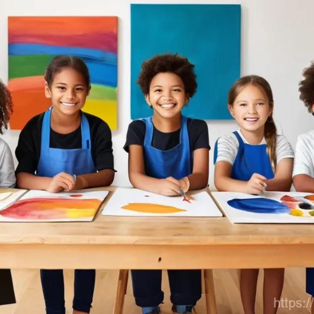 아이 창의력 수업 - **Prompt 1: A Moment of Artistic Triumph**
    "A brightly lit, inspiring art studio filled with nat...