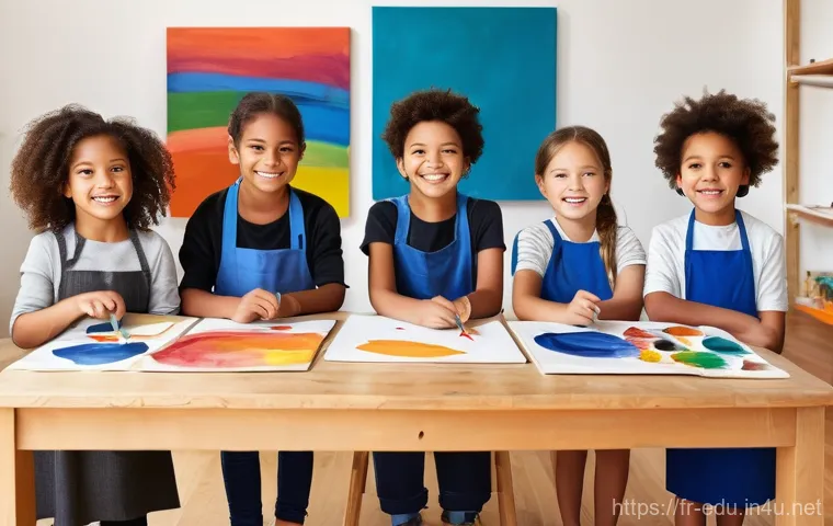 아이 창의력 수업 - **Prompt 1: A Moment of Artistic Triumph**
"A brightly lit, inspiring art studio filled with nat...