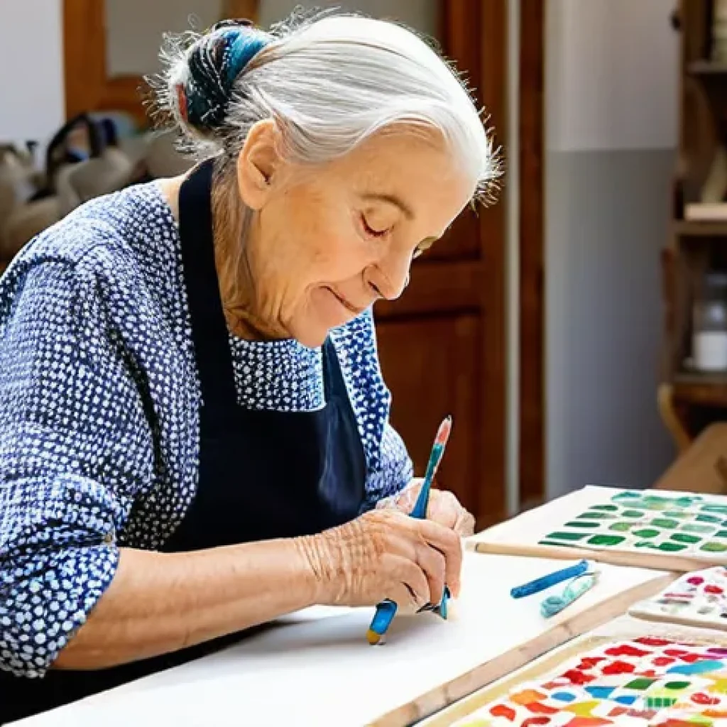 시니어 문화센터 프로그램 - Senior Mosaic Art Workshop in France**
A serene and brightly lit art studio in a French cultural cen...