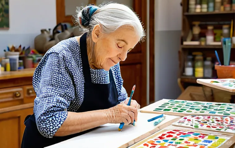 시니어 문화센터 프로그램 - Senior Mosaic Art Workshop in France**
A serene and brightly lit art studio in a French cultural cen...
