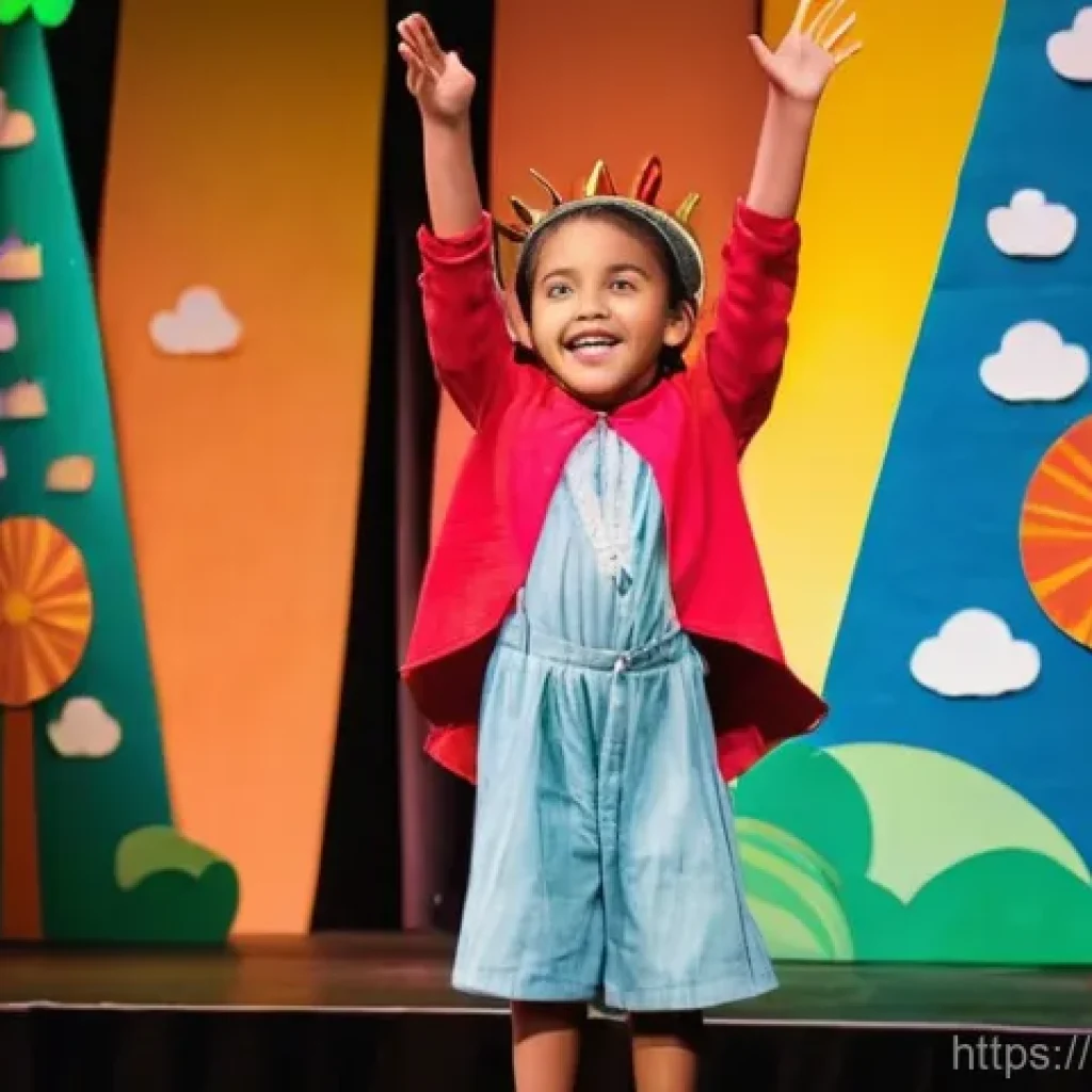 아동 드라마 수업 - **Prompt 1: The Transformation of a Young Performer**
"A heartwarming, vivid scene depicting a y...